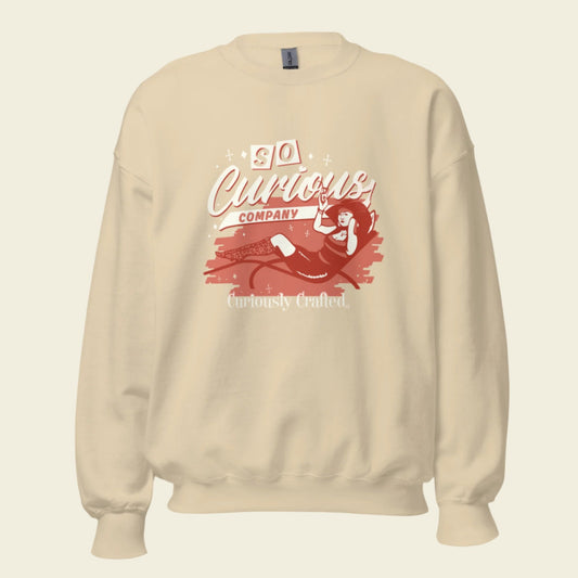 So Curious Co. Sweatshirt Peach Pin Up