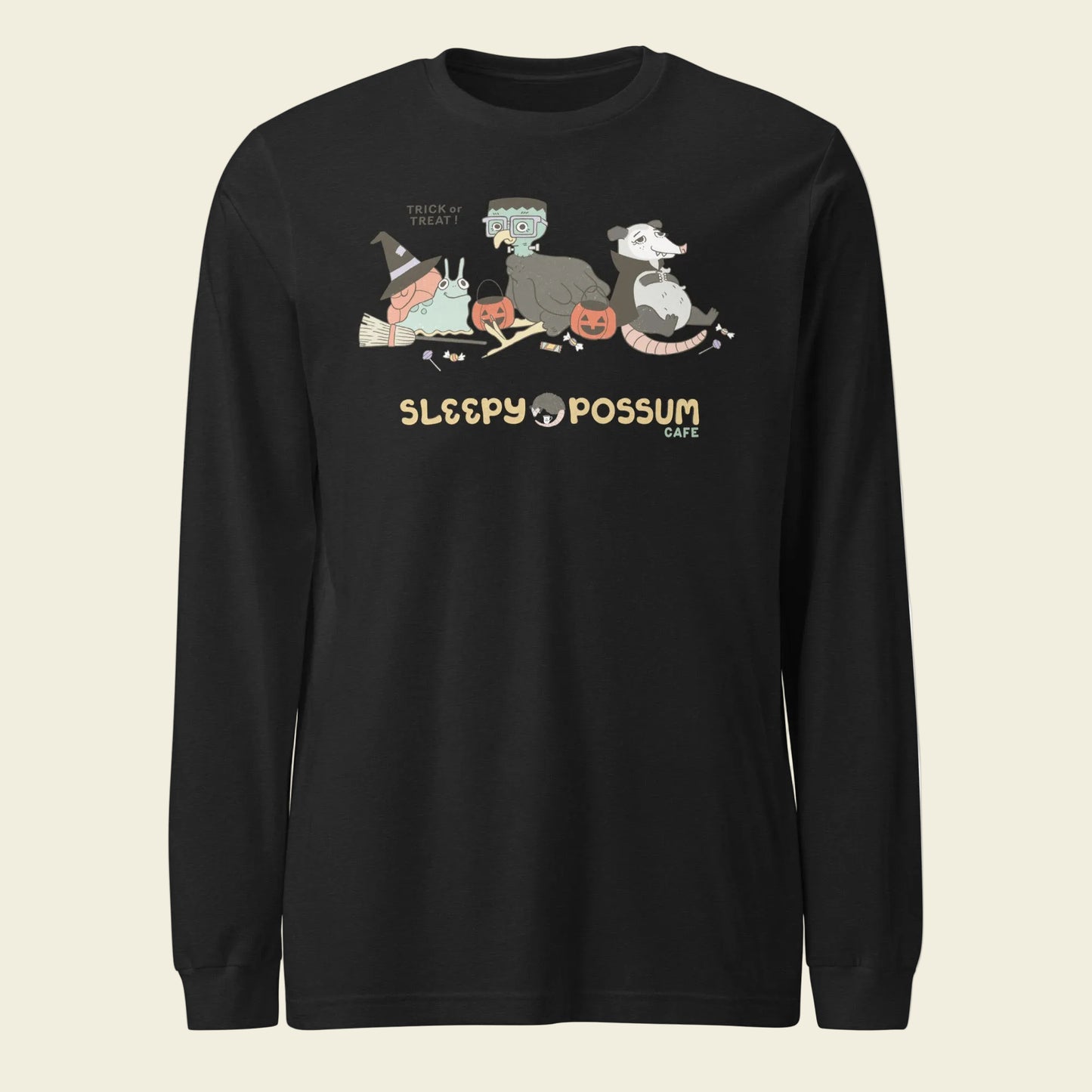 Sleepy Opossum Long Sleeve: Trick or Treat