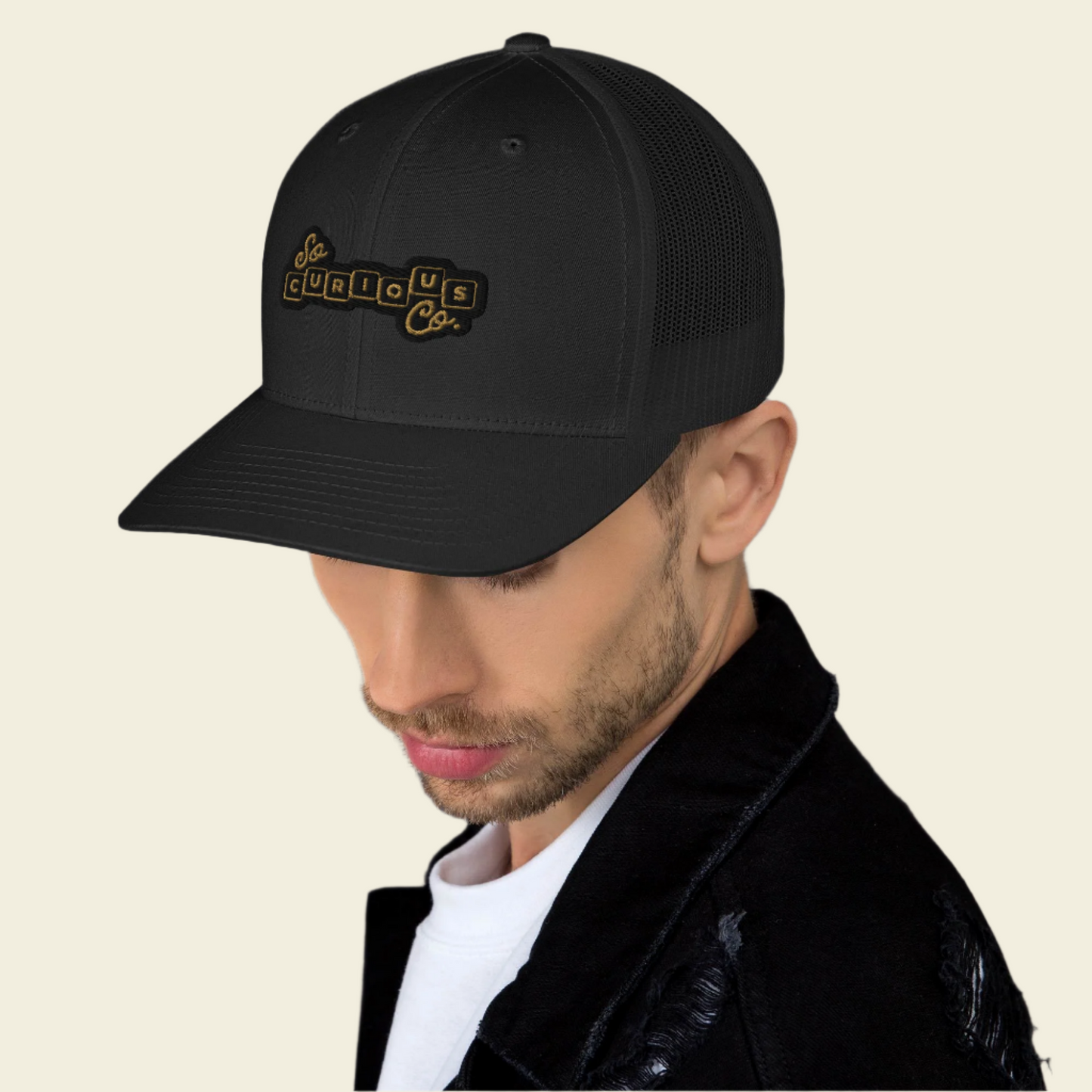 So Curious Co. Trucker Cap Black