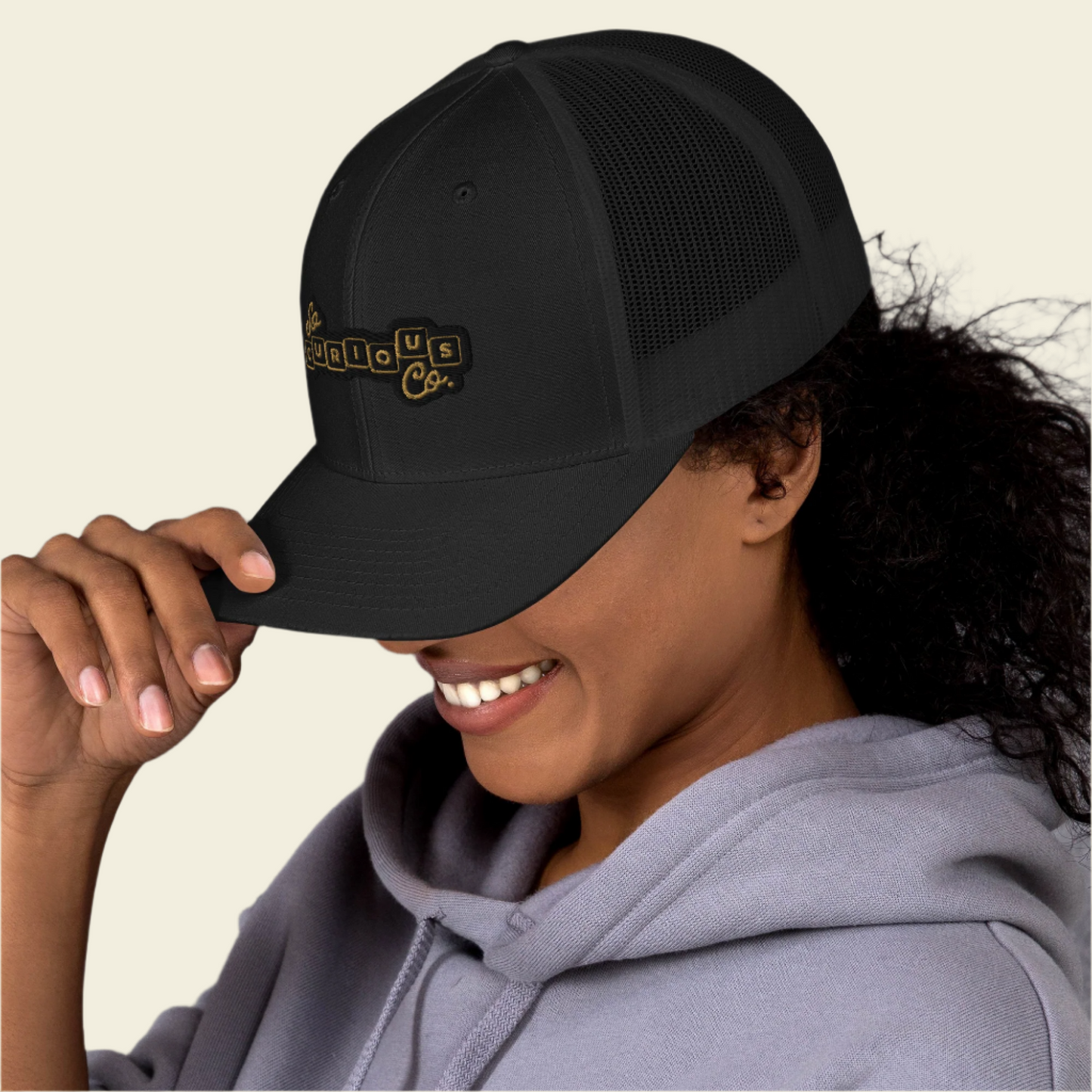 So Curious Co. Trucker Cap Black