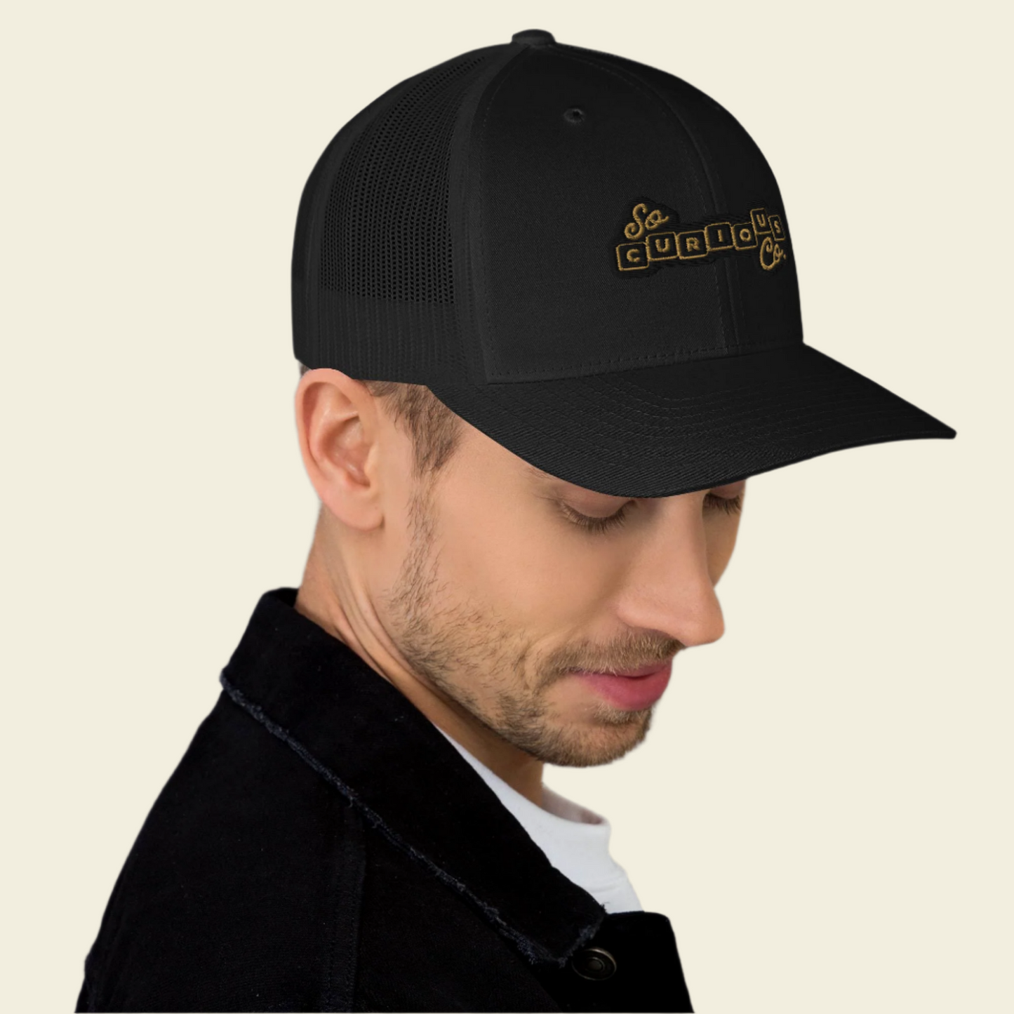 So Curious Co. Trucker Cap Black