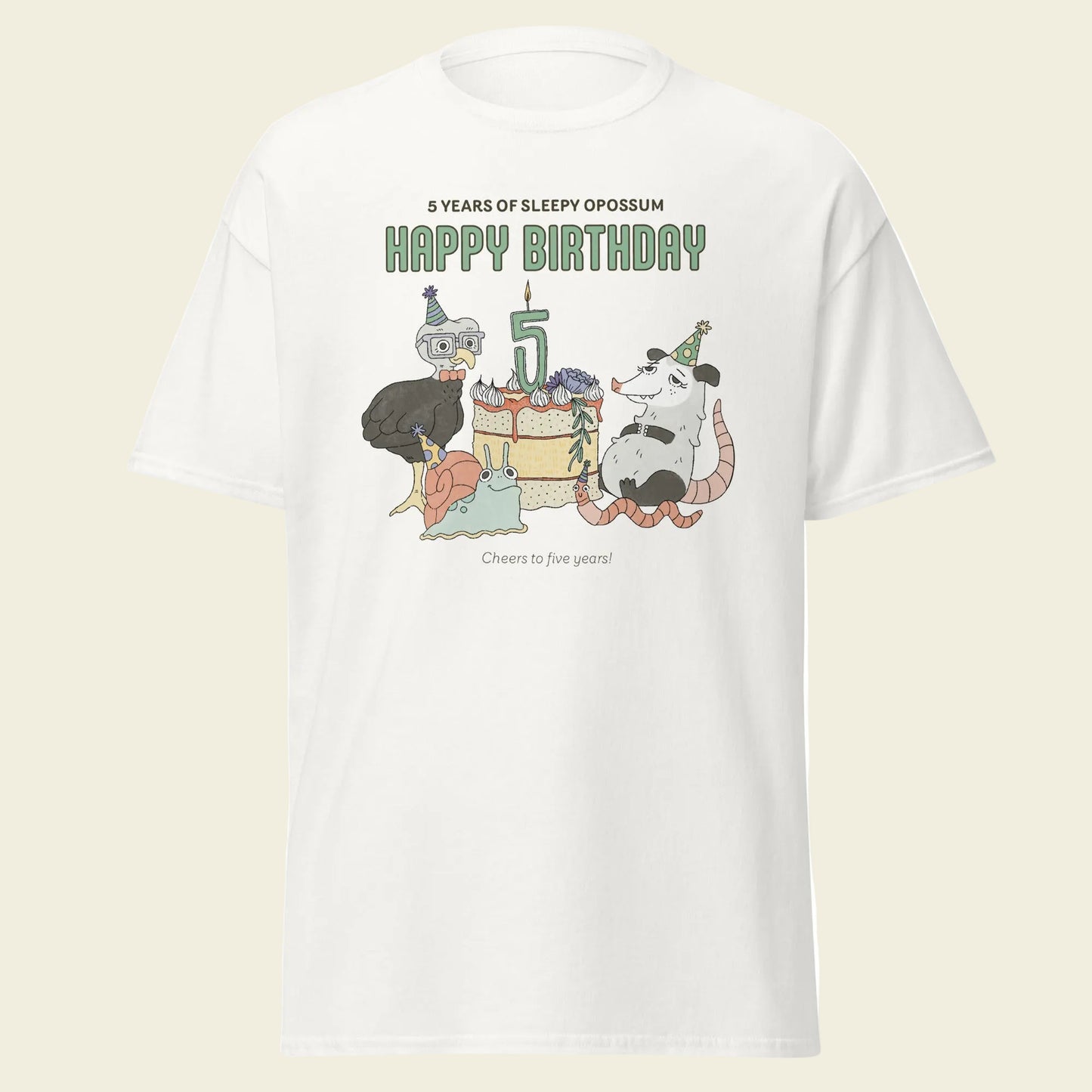 Sleepy Opossum T-Shirt: 5th Birthday