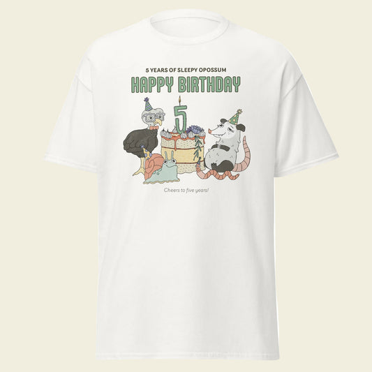 Sleepy Opossum T-Shirt: 5th Birthday