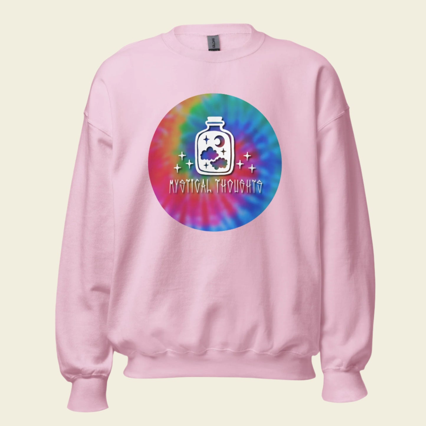 Mystical Thoughts Crewneck Sweatshirt Tie Dye Logo