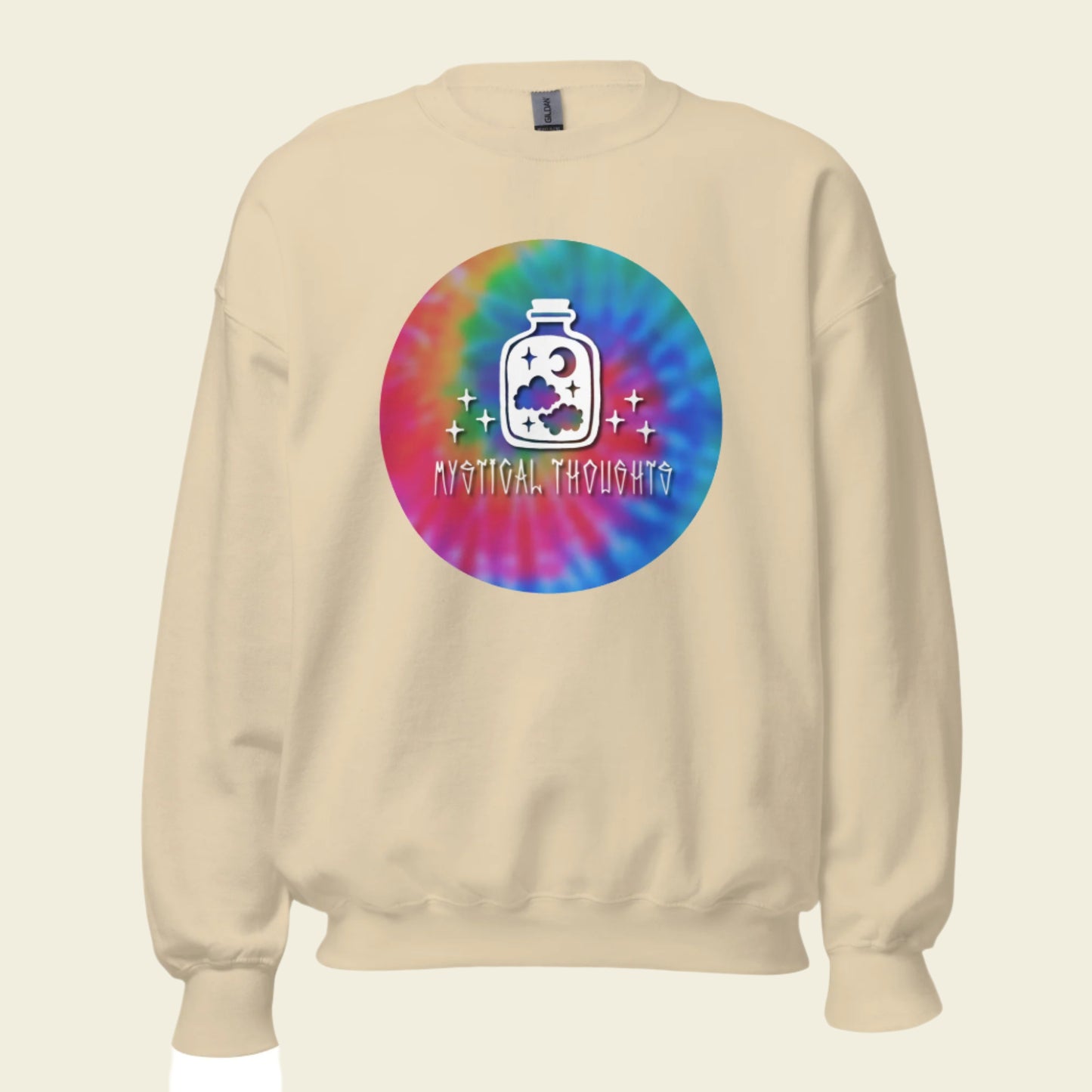 Mystical Thoughts Crewneck Sweatshirt Tie Dye Logo