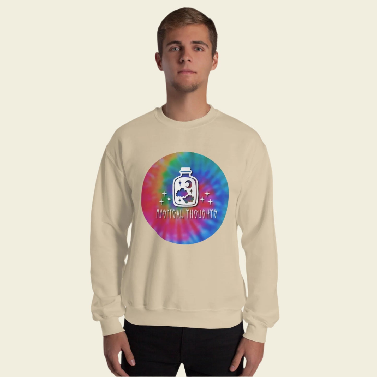 Mystical Thoughts Crewneck Sweatshirt Tie Dye Logo