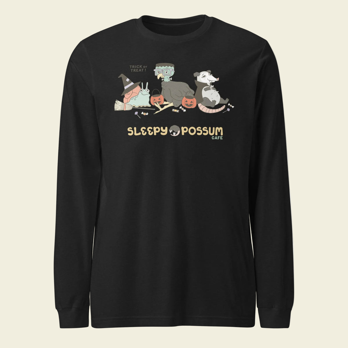 Sleepy Opossum Long Sleeve: Trick or Treat