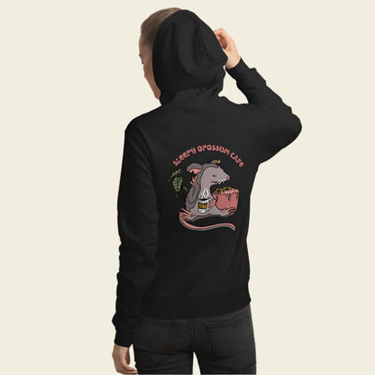 Sleepy Opossum Cafe Hoodie Classic Logo