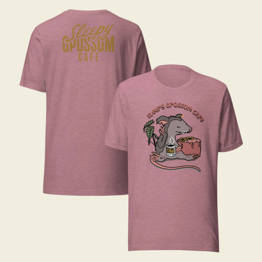 Sleepy Opossum Cafe T-Shirt Classic Logo