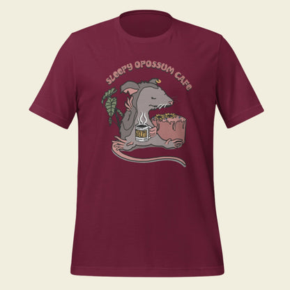 Sleepy Opossum Cafe T-Shirt Classic Logo