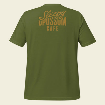 Sleepy Opossum Cafe T-Shirt Classic Logo