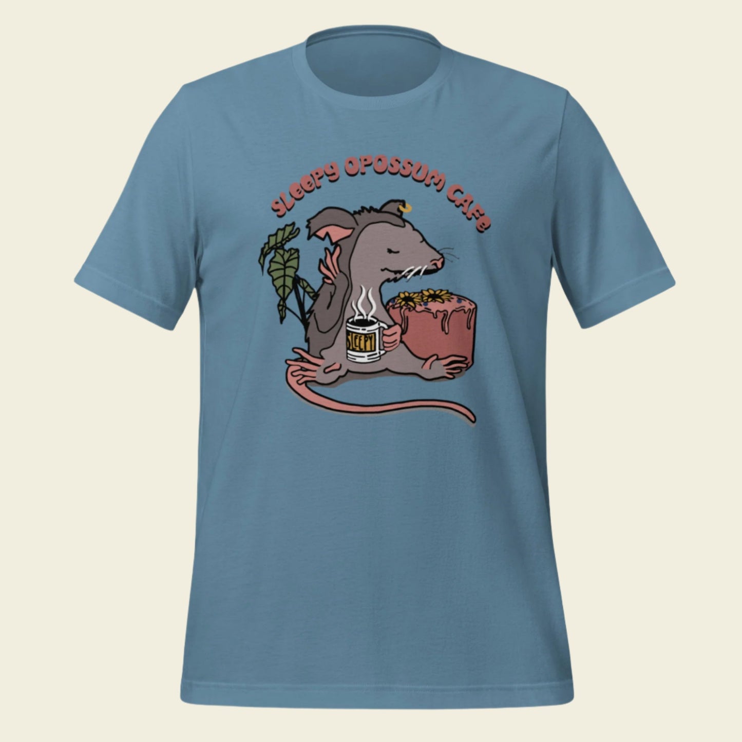 Sleepy Opossum Cafe T-Shirt Classic Logo