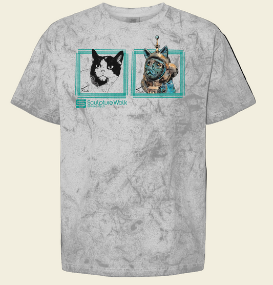 Sculpture Walk T-Shirt: Space Cat and Felicette Comparison